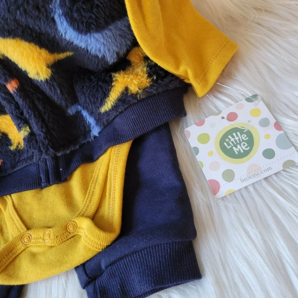 Little Me Dinosaur 3 Piece Vest Set